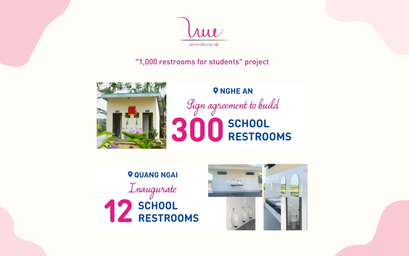 For Vietnamese Stature Foundation signs agreement to build 300 school restrooms in Nghe An and open 12 new restrooms in Quang Ngai